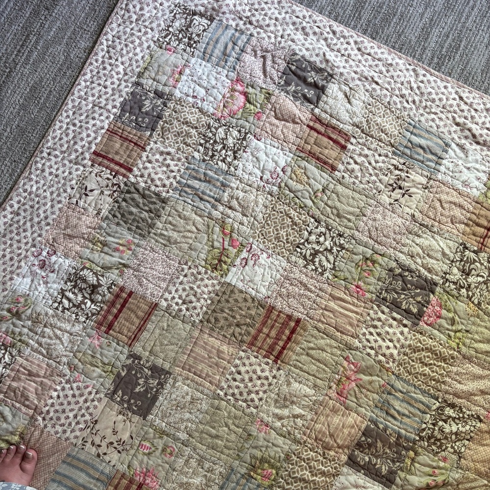 Pottery Barn Queen Size Vintage Pottery Barn Patchwork Quilt